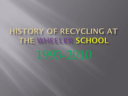 1993-2010.  Otter Brown and student AWAC Club  Recycled bottles (3 containers per week)  Fundraisers for supplies  Hike/Bike/and Pool Day  Earth.