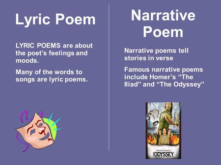 Narrative Poem Lyric Poem