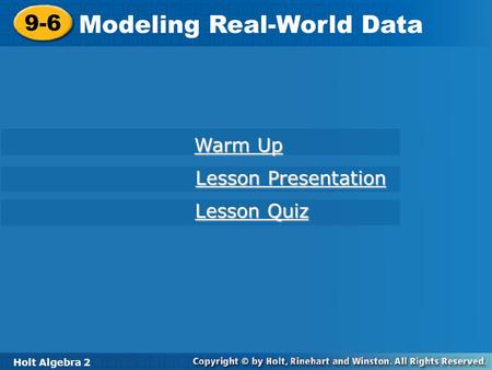 Modeling Real-World Data