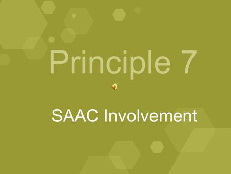 Principle 7 SAAC Involvement. January, 2009 A model Division II athletics program shall feature an active institutional SAAC that represents the concerns.