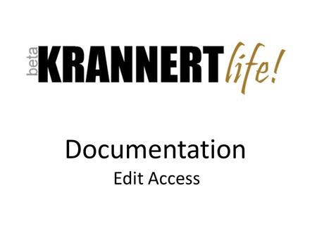 Documentation Edit Access. Changing Club Description.