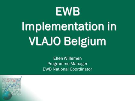 Ellen Willemen - JA-YE Belgium EWB Implementation in VLAJO Belgium Ellen Willemen Programme Manager EWB National Coordinator.