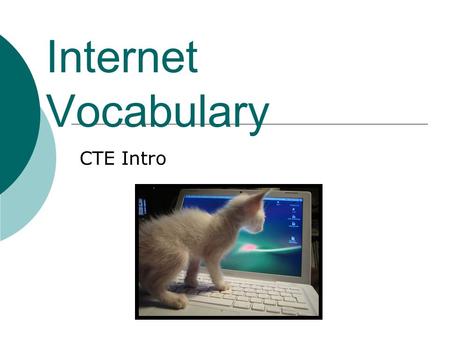 Internet Vocabulary CTE Intro. URL  The “address” of a website. Entering this address in the Address Bar will take you directly to a particular website.