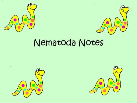 Nematoda Notes. Phylum Nematoda These worms live in soil, animals, both freshwater and marine environments. Some are free-living, but many are parasites.