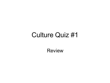 Culture Quiz #1 Review. De’VIA Stands for: Deaf View Image ArtStands for: Deaf View Image Art De’VIA represents Deaf artists and perceptions based on.