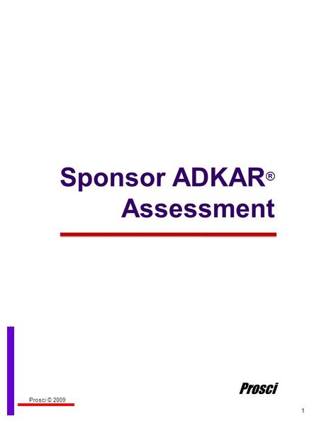 Sponsor ADKAR® Assessment Prosci
