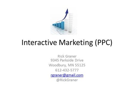 Interactive Marketing (PPC) Rick Graner 9345 Parkside Drive Woodbury, MN 55125