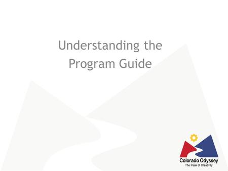 Understanding the Program Guide. 2 Please read – Most answers to questions are contained in the Program Guide! Overview – – Chapter 1 Coaching a Team.