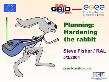 Planning: Hardening the rabbit Steve Fisher / RAL 5/3/2004 WP3.
