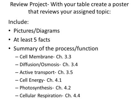 Summary of the process/function