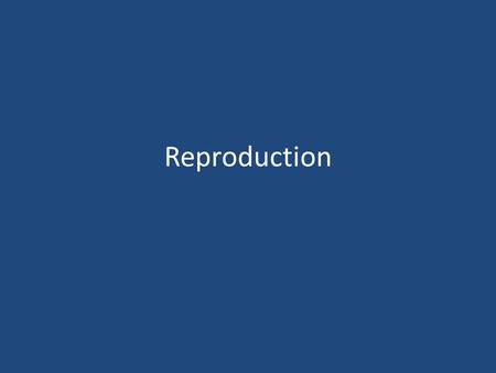 Reproduction. The natural process among organisms by which new individuals are generated and the species perpetuated.