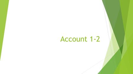 Account 1-2. Learning Goal  Classify accounts as assets, liabilities, or equity  Analyze the effects of transactions on the accounting equation  Distinguish.