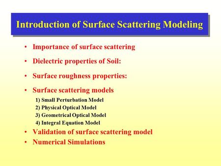 Introduction of Surface Scattering Modeling
