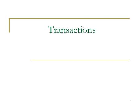 1 Transactions. 2 Transaction Concept A transaction is a unit of program execution that accesses and possibly updates various data items. E.g. transaction.