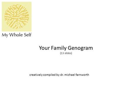 Your Family Genogram (13 slides) creatively compiled by dr. michael farnworth.