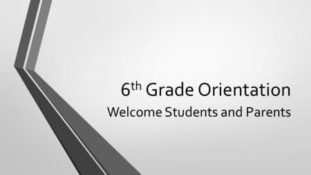 6 th Grade Orientation Welcome Students and Parents.