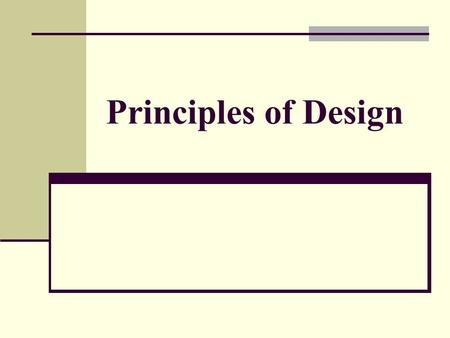 Principles of Design. Individuality Design is all about Individuality! No one will ever have the same design concept for one plan. Your own ideas and.