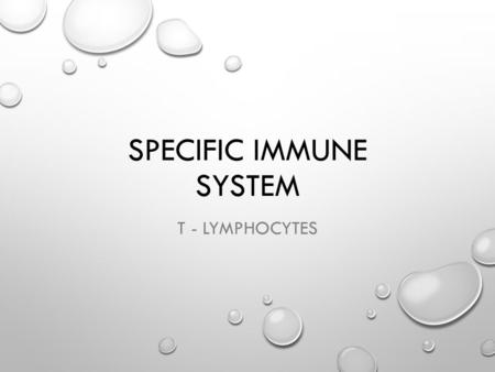 Specific Immune System