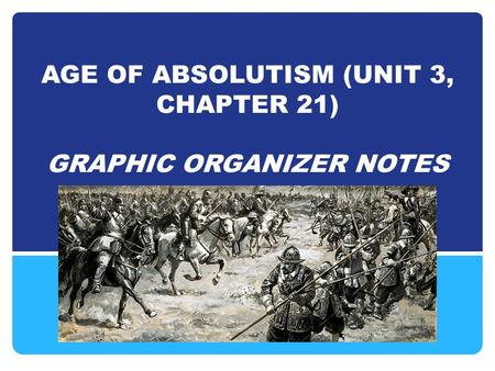 AGE OF ABSOLUTISM (UNIT 3, CHAPTER 21) GRAPHIC ORGANIZER NOTES