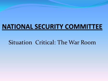 Situation Critical: The War Room. Greetings delegates. It gives me great pleasure to welcome you all to India Calling 2014-15. I will be the director.
