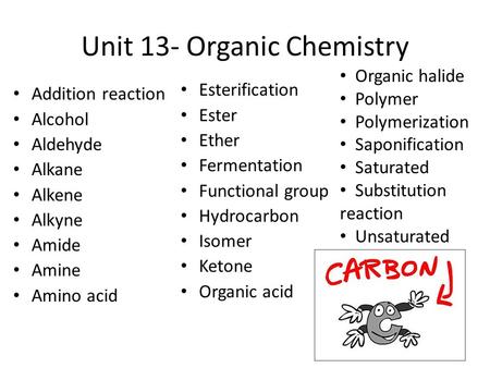 Unit 13- Organic Chemistry