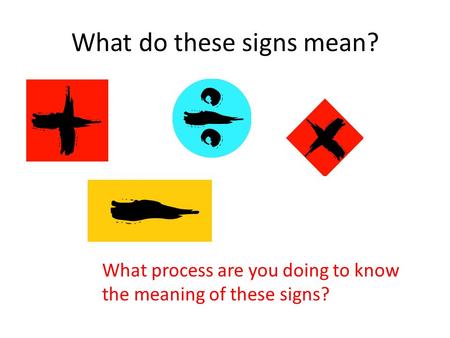 What do these signs mean? What process are you doing to know the meaning of these signs?