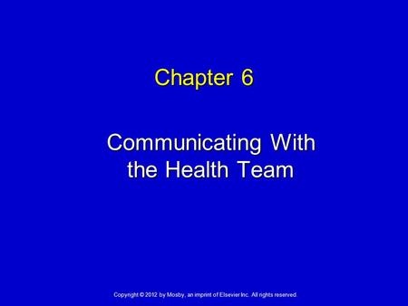 Communicating With the Health Team