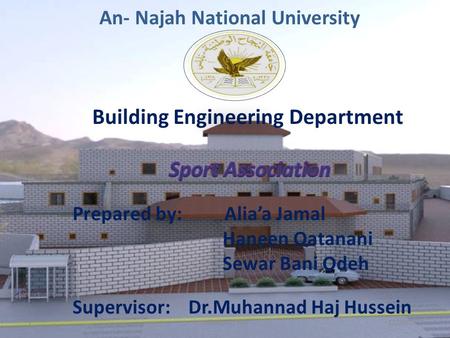 An- Najah National University 12/29/20131Multisport hall.