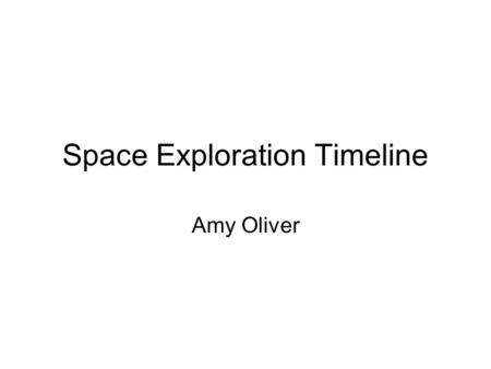 Space Exploration Timeline