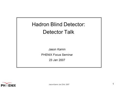 Hadron Blind Detector: