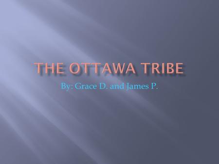 By: Grace D. and James P.  Most Ottawa people live in Southern Ontario and Michigan.  They lived in villages of birch bark houses called wigwams.