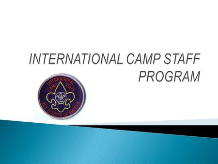  Program Enrichment  Cultural Exchange  International Scouting experience for youth.