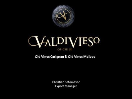 Old Vines Carignan & Old Vines Malbec Christian Sotomayor Export Manager.