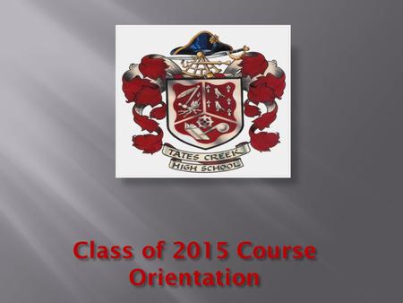 Class of 2015 Course Orientation. English - 4 credits Math - 4 credits Science - 3 credits Social Studies - 3 credits Health/ P.E. – 1 credit Humanities.