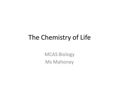 MCAS Biology Ms Mahoney