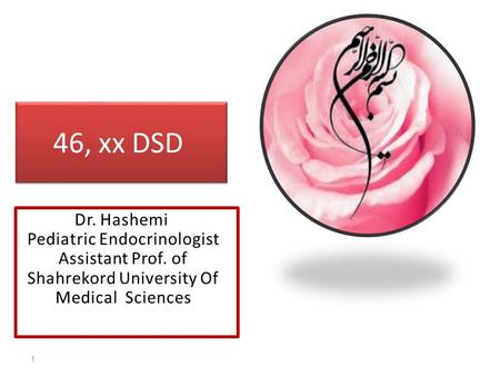 46, xx DSD Dr. Hashemi Pediatric Endocrinologist Assistant Prof. of Shahrekord University Of Medical Sciences 1.