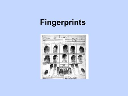 Fingerprints. Made of grooves and friction ridges. Fingerprint pattern is left by friction ridges. Ridges evolved for efficiency – they are useful in.