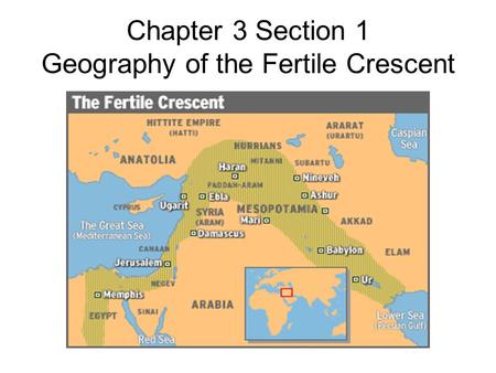 Chapter 3 Section 1 Geography of the Fertile Crescent