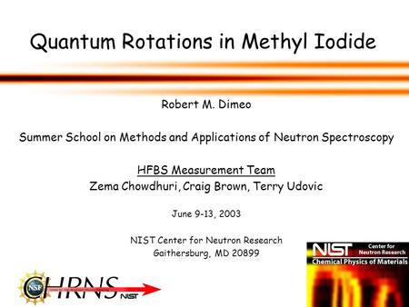 Quantum Rotations in Methyl Iodide