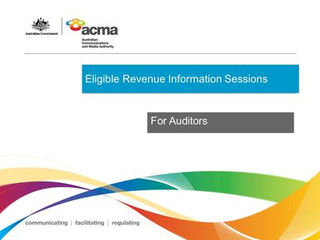 Eligible Revenue Information Sessions For Auditors.