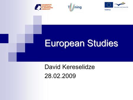 European Studies David Kereselidze 28.02.2009. European Studies Relatively new field, the origin of which was conditioned by the integration processes.