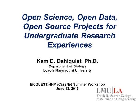 Open Source Projects for Undergraduate Research Experiences