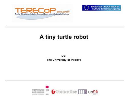 A tiny turtle robot DEI The University of Padova.
