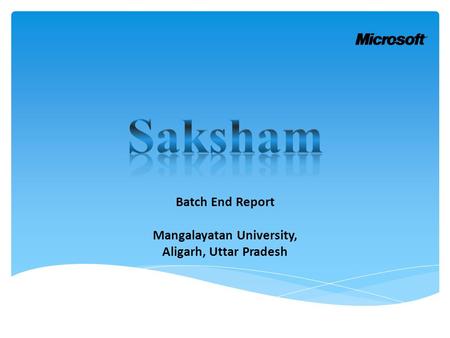 Batch End Report Mangalayatan University, Aligarh, Uttar Pradesh