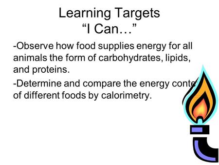Learning Targets “I Can…”