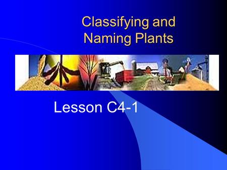 Classifying and Naming Plants Lesson C4-1. Common Core/Next Generation Science Standards Addressed l CCSS.ELA-Literacy.RST.9-10.4 - Determine the meaning.