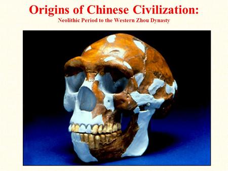 Origins of Chinese Civilization: Neolithic Period to the Western Zhou Dynasty.