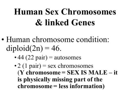 Human Sex Chromosomes & linked Genes