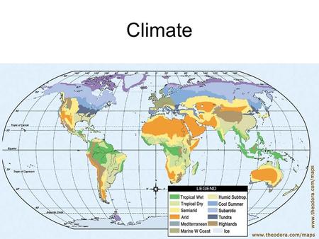Climate. Weather v Climate Weather Climate Conditions in the atmosphere of one place over a short period of time. Weather patterns that an area experiences.