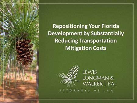 Repositioning Your Florida Development by Substantially Reducing Transportation Mitigation Costs.
